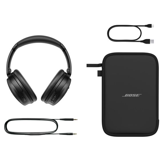 Bose QuietComfort SC Kabellose Kopfhörer mit Mikrofon und Noise-Cancelling, Bluetooth Over-Ear-Kopfhörer mit Noise-Cancelling, bis 24 Stunden Akkulaufzeit, mit Soft Case, Schwarz