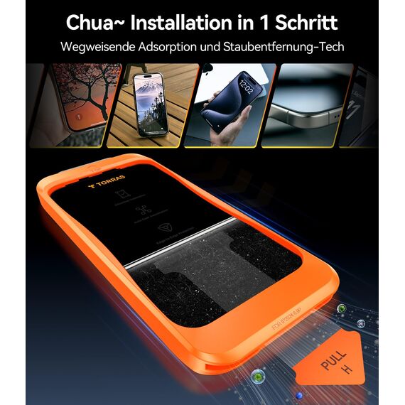 TORRAS für iPhone 16 Pro für Panzerglas [TOP Stoßfest] Schutzfolie für iPhone 16 Pro Folie 9H+ Schutzglas Absolut Anti-Fingerabdruck [0 Blasen & 0 Staub Montage], Kompatibel mit Hülle, 2 Stück