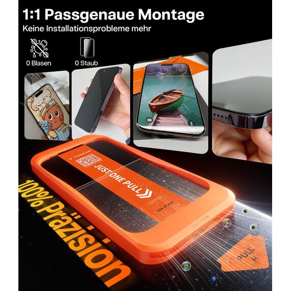 TORRAS für iPhone 17 für Panzerglas [TOP Stoßfest] Schutzfolie für iPhone 17 Folie 9H+ Schutzglas Absolut Anti-Fingerabdruck [0 Blasen & 0 Staub Montage], Kompatibel mit Hülle, 2 Stück