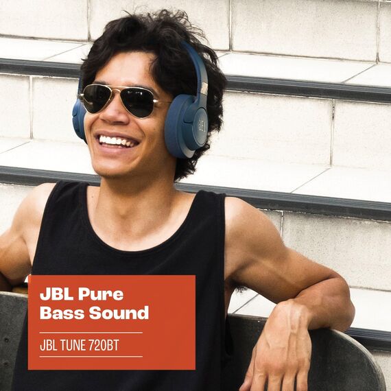 JBL Tune 720 BT Wireless Over-Ear-Kopfhörer – Mit JBL Pure Bass Sound, Bluetooth und leichtem, faltbarem Design – Bis zu 76 Stunden Musikwiedergabe – Weiß