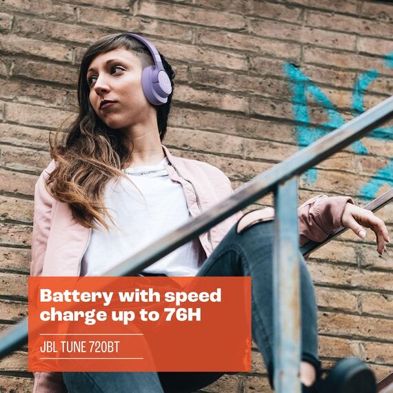 JBL Tune 720 BT Wireless Over-Ear-Kopfhörer – Mit JBL Pure Bass Sound, Bluetooth und leichtem, faltbarem Design – Bis zu 76 Stunden Musikwiedergabe – Weiß