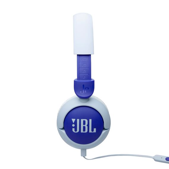 JBL Junior 320, On-Ear-Kopfhörer mit Kabel und eingebautem Mikrofon für Kinder, JBL Safe Sound, niedriger Lautstärke, 12 mm Soft Pad und Sticker-Set, tragbares Design, Blau