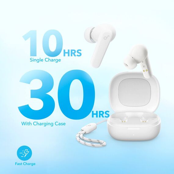 soundcore by Anker P20i Kabellose Bluetooth Kopfhörer in-Ear, 10mm Treiber, Bluetooth 5.3, Anpassbarer EQ, 30 Std. Spielzeit, IPX5 wasserfest, 2 Mikros mit KI, einzeln verwendbar (Weiß)