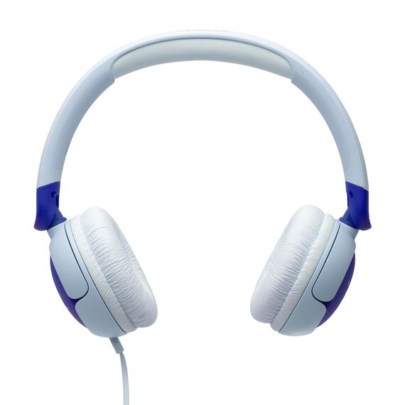 JBL Junior 320, On-Ear-Kopfhörer mit Kabel und eingebautem Mikrofon für Kinder, JBL Safe Sound, niedriger Lautstärke, 12 mm Soft Pad und Sticker-Set, tragbares Design, Blau