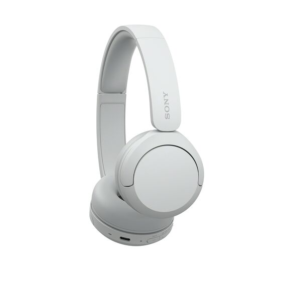 Sony WH-CH520 Kabellose Bluetooth-Kopfhörer - bis zu 50 Stunden Akkulaufzeit mit Schnellladefunktion, On-Ear-Modell - Weiß
