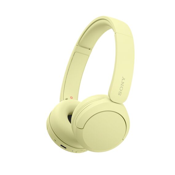 Sony WH-CH520 Kabelloser Bluetooth On-Ear-Kopfhörer, hohe Klangqualität, leichtes Design, bis zu 50 Stunden Akkulaufzeit, Schnellladung, EQ, klare Gesprächsqualität, iOS und Android - Gelb