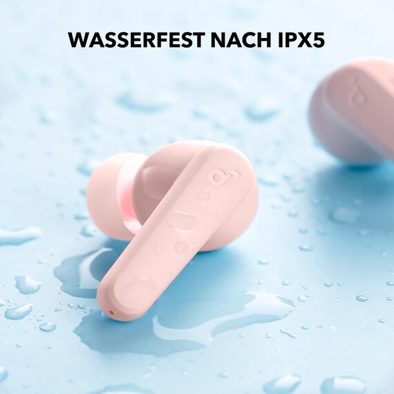soundcore by Anker P20i Kabellose Bluetooth Kopfhörer in-Ear, 10mm Treiber, Bluetooth 5.3, Anpassbarer EQ, 30 Std. Spielzeit, IPX5 wasserfest, 2 Mikros mit KI, einzeln verwendbar (rosa)