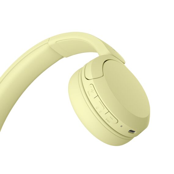 Sony WH-CH520 Kabelloser Bluetooth On-Ear-Kopfhörer, hohe Klangqualität, leichtes Design, bis zu 50 Stunden Akkulaufzeit, Schnellladung, EQ, klare Gesprächsqualität, iOS und Android - Gelb