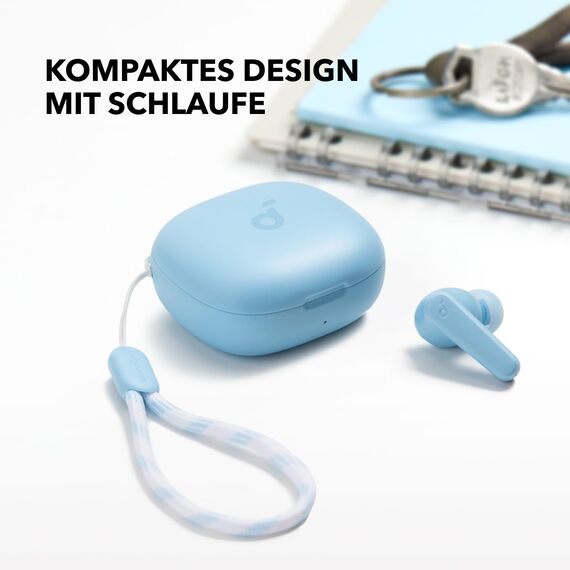 soundcore by Anker P20i Kabellose Bluetooth Kopfhörer in-Ear, 10mm Treiber, Bluetooth 5.3, Anpassbarer EQ, 30 Std. Spielzeit, IPX5 wasserfest, 2 Mikros mit KI, einzeln verwendbar (hellblau)