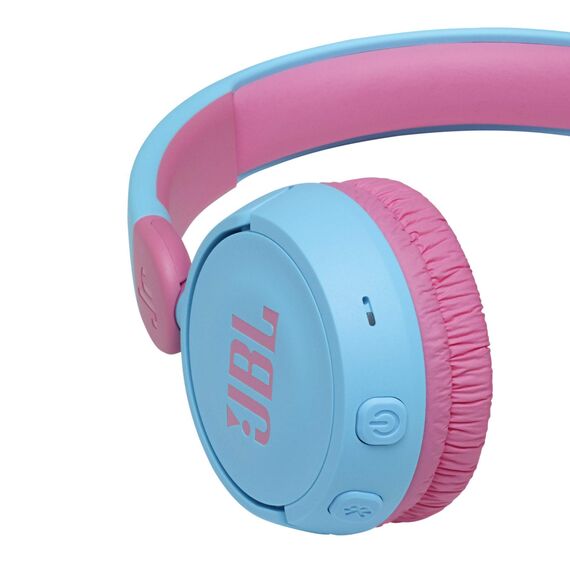 JBL Jr310 BT On-Ear Kinder-Kopfhörer - Hellblau-Rosa – Kabellose Bluetooth-Ohrhörer mit Headset und Fernbedienung – Ideal für Schule und Freizeit