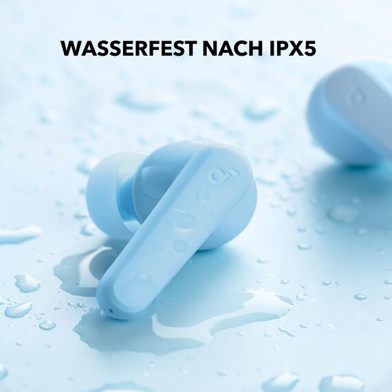 soundcore by Anker P20i Kabellose Bluetooth Kopfhörer in-Ear, 10mm Treiber, Bluetooth 5.3, Anpassbarer EQ, 30 Std. Spielzeit, IPX5 wasserfest, 2 Mikros mit KI, einzeln verwendbar (hellblau)