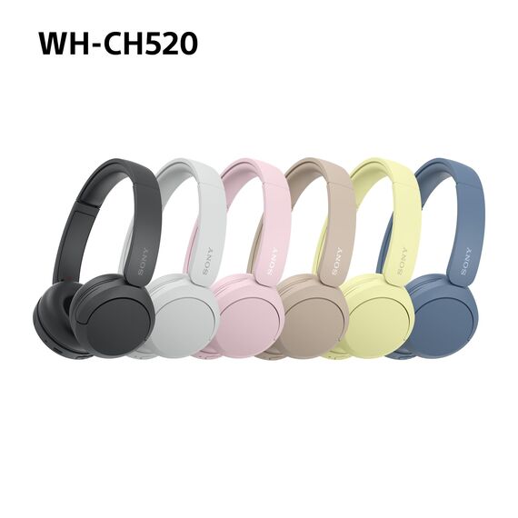 Sony WH-CH520 Kabelloser Bluetooth On Ear Kopfhörer, hohe Klangqualität, leichtes Design, bis zu 50 Stunden Akkulaufzeit, Schnellladung, EQ, klare Gesprächsqualität, iOS und Android, Blau