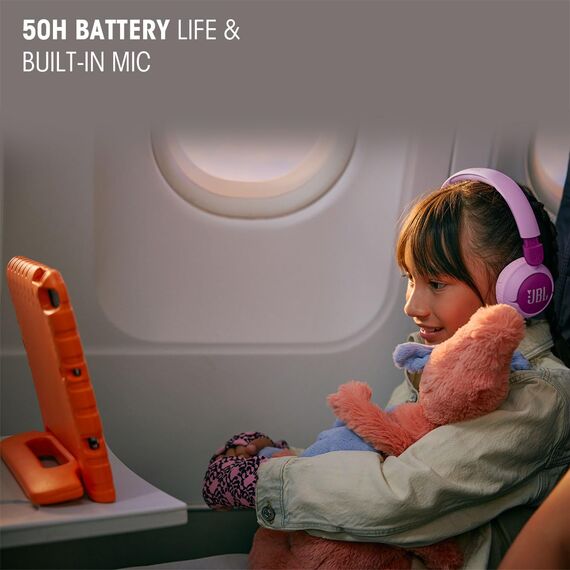 JBL Junior 320 BT, Kabellose On-Ear Bluetooth-Kopfhörer mit eingebautem Mikrofon für Kinder, 50 h Wiedergabe, JBL Safe Sound, geringer Lautstärke, einfacher Bedienung und Sticker-Set, Grün