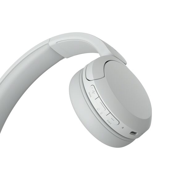 Sony WH-CH520 Kabellose Bluetooth-Kopfhörer - bis zu 50 Stunden Akkulaufzeit mit Schnellladefunktion, On-Ear-Modell - Weiß