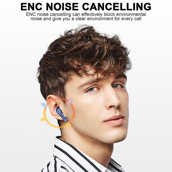 Bluetooth 5.3 Kopfhörer, In Ear Kopfhörer Kabellos mit 4 Mic, 48H Tiefer Bass Spielzeit Wireless Earbud, LED-Anzeige, Bluetooth Ohrhörer mit ENC Noise Cancelling, IP7 Wasserdicht Kopfhörer Sport USB-C