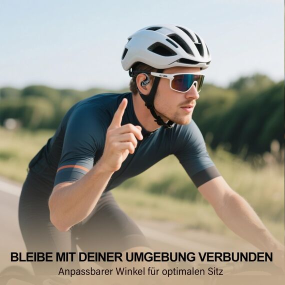 Open Ear Kopfhörer Bluetooth 5.4, kopfhörer kabellos bluetooth mit Mikrofon, 48Std Spielzeit ohrhörer bluetooth, Fester Halt, HiFi-Sound, Klare Anrufe, IPX7 Sport kopfhörer für Workout/Laufen, Black