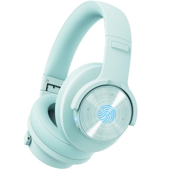 Picun B8 Bluetooth Over Ear Kopfhörer, 120H Spielzeit mit 3 EQ Modi, Niedrige Latenz, Freisprecheinrichtung, Tiefer Bass für Reisen, Zuhause, Büro & PC (Cyan)
