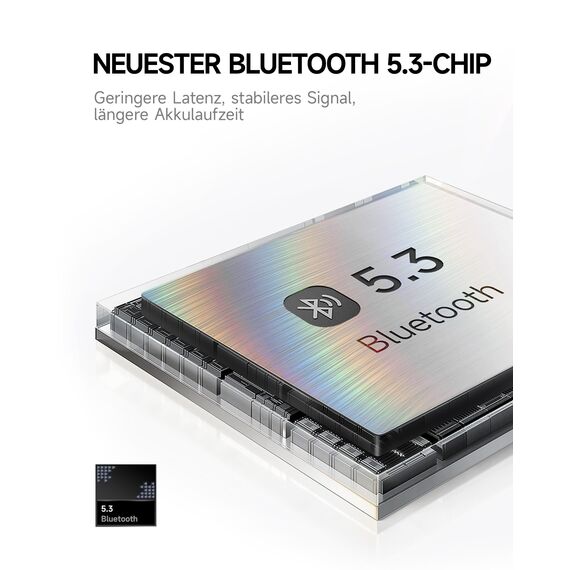 Picun B8 Bluetooth-Kopfhörer, 120 Stunden Kopfhörer, kabellos, Bluetooth, Freisprechanrufe, 3EQ & Spielmodus, faltbare Kopfhörer über Ohr für Reisen, Zuhause, Büro, Handy, PC, Weiß