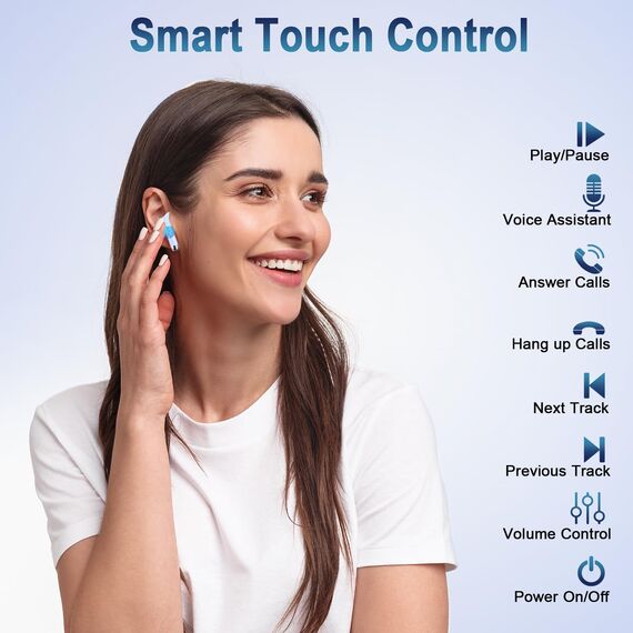 Bluetooth 5.3 Kopfhörer, In Ear Kopfhörer Kabellos mit 4 Mic, 48H Tiefer Bass Spielzeit Wireless Earbud, LED-Anzeige, Bluetooth Ohrhörer mit ENC Noise Cancelling, IP7 Wasserdicht Kopfhörer Sport USB-C