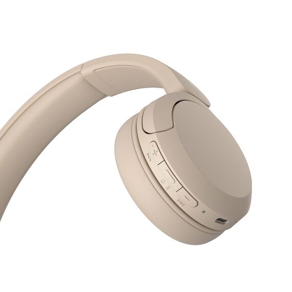 Sony WH-CH520 Kabelloser Bluetooth On-Ear-Kopfhörer, hohe Klangqualität, leichtes Design, bis zu 50 Stunden Akkulaufzeit, Schnellladung, EQ, klare Gesprächsqualität, iOS & Android - Beige