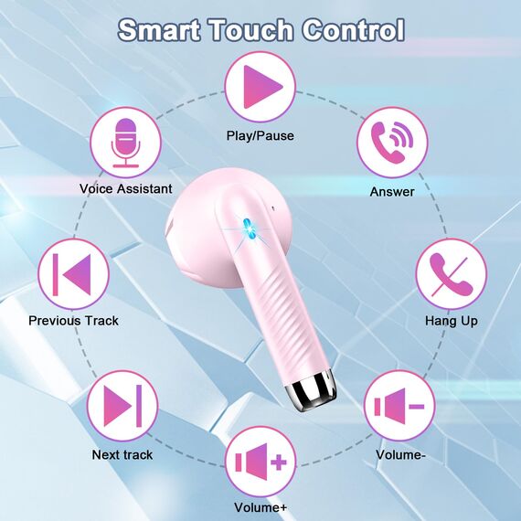Bluetooth 5.4 Kopfhörer, In Ear Kopfhörer Kabellos mit 4 Mic, 48H Tiefer Bass Spielzeit Wireless Earbud, LED-Anzeige, Bluetooth Ohrhörer mit ENC Noise Cancelling, IP7 Wasserdicht Kopfhörer Sport USB-C
