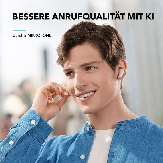 soundcore by Anker P20i Kabellose Bluetooth Kopfhörer in-Ear, 10mm Treiber, Bluetooth 5.3, Anpassbarer EQ, 30 Std. Spielzeit, IPX5 wasserfest, 2 Mikros mit KI, einzeln verwendbar (rosa)