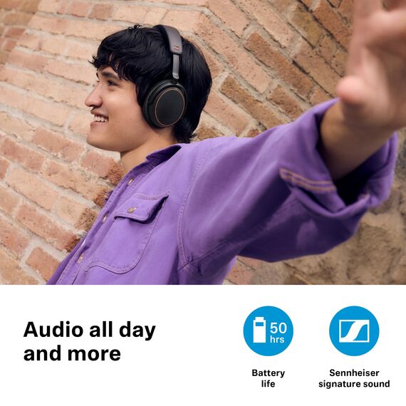 Sennheiser ACCENTUM Special Edition - ACCENTUM Bluetooth-Kopfhörer und BTD 600 Bluetooth-Dongle - 50 Stunden Akkulaufzeit, hybride ANC-Technologie, Dongle mit USB-A-/USB-C-Adapter - Schwarz/Kupfer