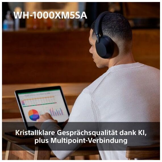 WH-1000XM5 SA inkl. Leichter Schutzhülle, Kabelloser Premium-Kopfhörer mit Noise Cancelling, Bluetooth, kristallklare Anrufqualität, Hi-Res-Audio, bis zu 30 Std Akkulaufzeit, iOS & Android - Schwarz