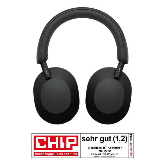 WH-1000XM5 SA inkl. Leichter Schutzhülle, Kabelloser Premium-Kopfhörer mit Noise Cancelling, Bluetooth, kristallklare Anrufqualität, Hi-Res-Audio, bis zu 30 Std Akkulaufzeit, iOS & Android - Schwarz