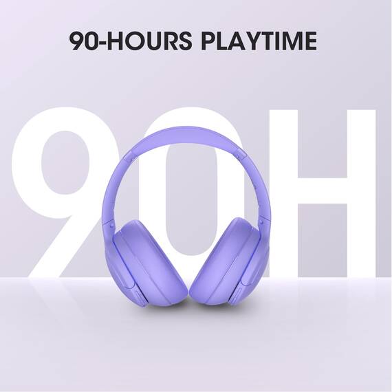 DOQAUS Kopfhörer Kabellos Bluetooth Bis zu 90 Std,Bluetooth Kopfhörer Over-Ear mit 3 EQ-Modi, HiFi Stereo, Eingebautes Mikrofon, Faltbares Wireless Headphones für Handys/iPad/Laptops/PC-Violett