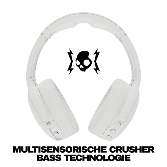 Skullcandy Crusher Evo Over-Ear Wireless-Kopfhörer mit Sensory Bass, 40 Std. Akkulaufzeit, Extra Charging Cable, Mikro, kompatibel mit iPhone, Android und Bluetooth-Geräten, Bone