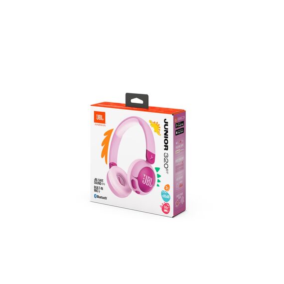 JBL Junior 320 BT, Kabellose On-Ear Bluetooth-Kopfhörer mit eingebautem Mikrofon für Kinder, 50 h Wiedergabe, JBL Safe Sound, geringer Lautstärke, einfacher Bedienung und Sticker-Set, Lila