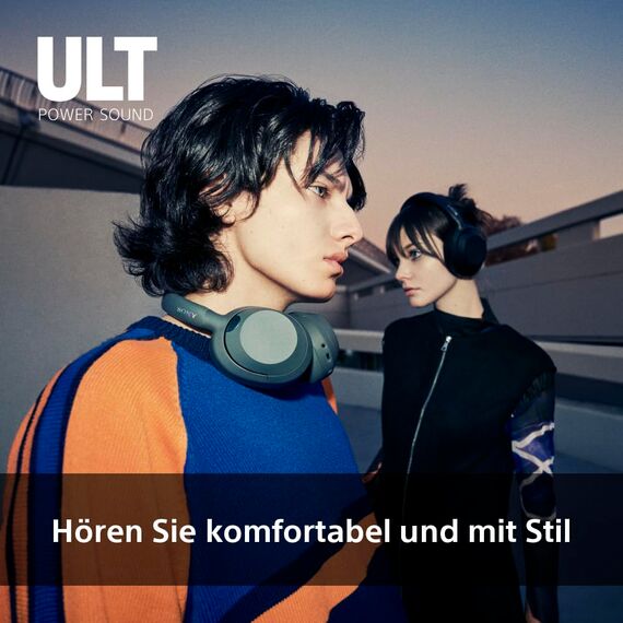 Sony ULT WEAR - Kabellose Kopfhörer mit Noise Cancelling, ULT Power Sound, ultimativer Deep Bass, selbem Prozessor wie WH-1000XM5, klare Anrufe, 30 Stunden Akkulaufzeit, iOS und Android - Forest-Gray