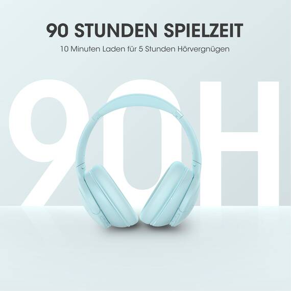 DOQAUS Bluetooth Kopfhörer Over-Ear Bis zu 90 Std,Kopfhörer Over Ear mit 3 EQ-Modi, HiFi-Stereo Faltbares Bluetooth 5.4 Wireless Headphones für Reisen/Büro/Handy/PC