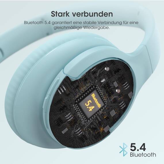 DOQAUS Bluetooth Kopfhörer Over-Ear Bis zu 90 Std,Kopfhörer Over Ear mit 3 EQ-Modi, HiFi-Stereo Faltbares Bluetooth 5.4 Wireless Headphones für Reisen/Büro/Handy/PC