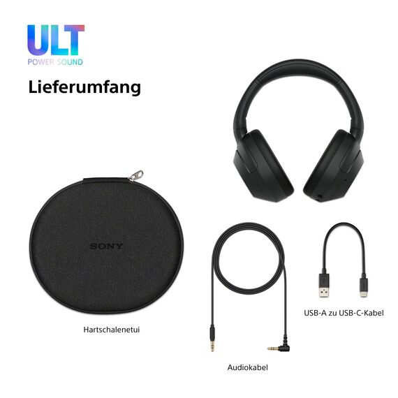 Sony ULT WEAR - Kabellose Kopfhörer mit Noise Cancelling, ULT Power Sound, ultimativer Deep Bass, selbem Prozessor wie WH-1000XM5, klare Anrufe, 30 Stunden Akkulaufzeit, iOS und Android - Forest-Gray