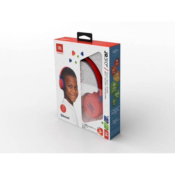 JBL Jr310 BT On-Ear Kinder-Kopfhörer - Rot-Blau – Kabellose Bluetooth-Ohrhörer mit Headset und Fernbedienung – Ideal für Schule und Freizeit