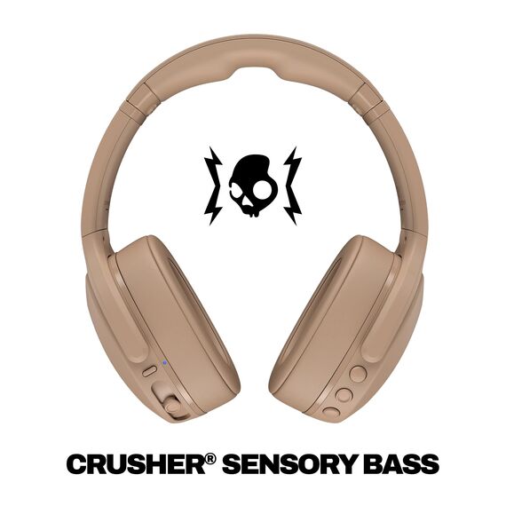 Skullcandy Crusher Evo Wireless Bluetooth Headphones with Multi-Sensory Bass, Noise Isolating Over-Ear Fit, Up to 40 Hours Battery, Microphone for iPhone Android - Primer