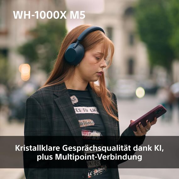 Sony WH-1000XM5 kabellose Bluetooth Noise Cancelling Kopfhörer (30h Akku, Touch Sensor, Headphones Connect App, Schnellladefunktion, optimiert für Amazon Alexa, Headset mit Mikrofon) Silber