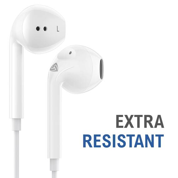 LUDOS Zenith Kopfhörer In Ear Kopfhörer mit Kabel und Mikrofon, 2-Jahre Garantie, In Ear Ohrhörer, 3,5 mm Klinkenstecker Earbuds, Satte Bässe Earphones, Headphones für iPhone, iPad, Samsung - Weiß