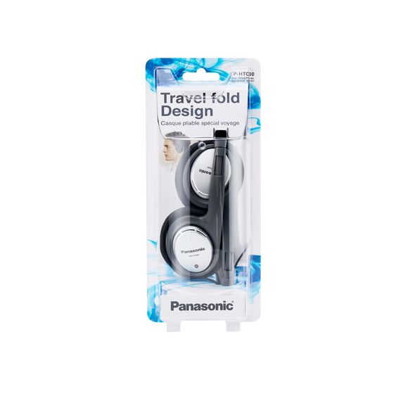 Panasonic RP-HT030E-S Leichter Kopfhörer, Faltbarer On-Ear Kopfhörer, reisefreundliches Design, 1,2 m Kabel, XBS, 3,5-mm-Klinkenstecker, Silber