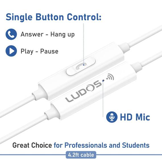 LUDOS FEROX USB C Kopfhörer, 5 Jahre Garantie für iPhone 17 16 15 Pro Max Plus Air Samsung Galaxy S24 S23 Ultra S22 S21 FE S20 A53 A54, USB Typ C Ohrhörer mit Mikrofon In-Ear mit Kabel für iPad Pro