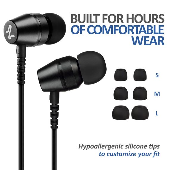 LUDOS OMNITONE Kopfhörer In Ear Kopfhörer mit Kabel und Mikrofon, 5 Jahre Garantie, In Ear Ohrhörer, 3,5 mm Klinkenstecker Earbuds, Satte Bässe Earphones, Headphones für iPhone, iPad, Huawei, Samsung