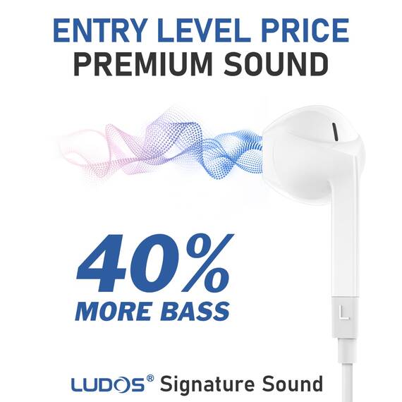 LUDOS FEROX USB C Kopfhörer, 5 Jahre Garantie für iPhone 17 16 15 Pro Max Plus Air Samsung Galaxy S24 S23 Ultra S22 S21 FE S20 A53 A54, USB Typ C Ohrhörer mit Mikrofon In-Ear mit Kabel für iPad Pro
