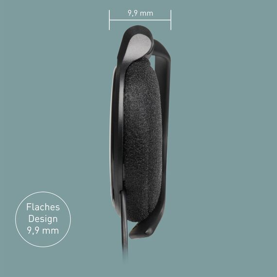 Panasonic RP-HS46E-K Clip-Ohrhörer, kompakte Clip-Kopfhörer, ergonomischer Ohrbügel, 30-mm-Wandler, 1,1 Meter Kabel, 3,5-mm-Klinkenstecker, Schwarz