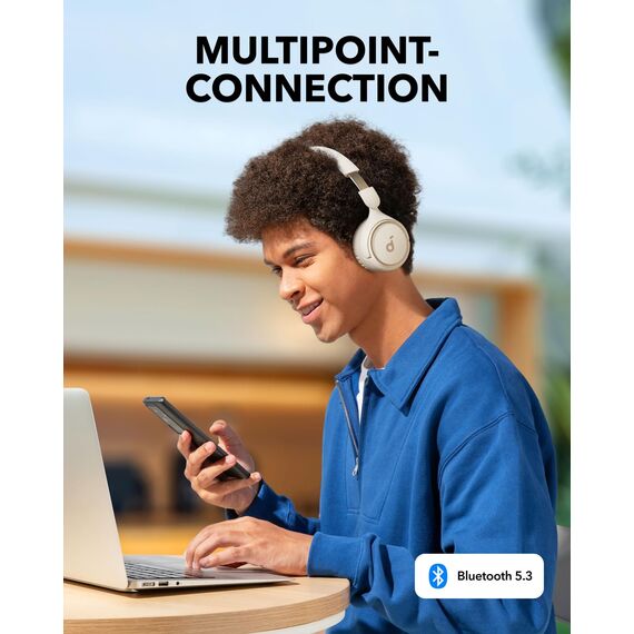 soundcore H30i Kabellose On-Ear Kopfhörer, Faltbares Design, Purer Bass, 70h Wiedergabe, Bluetooth 5.3, Leicht und bequem, App Steuerung, Multipoint-Verbindung