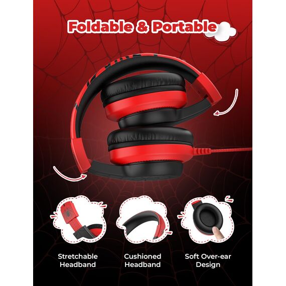 iClever Kinder Kopfhörer, Kinderkopfhörer mit Kabel 85dBA Sichere Lautstärke, HS19S Stereo-Sound Over Ear Kopfhörer für Kinder, Hi-Fi Klang, 3,5 mm kabelgebundene, Faltbare Kopfhörer für iPad/Computer