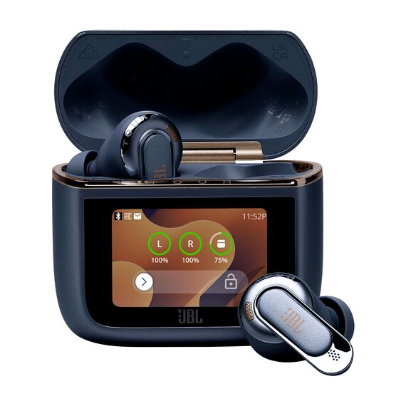JBL Tour Pro 3, True Wireless Bluetooth-Kopfhörer mit intelligenter Ladebox, 40 h Akkulaufzeit, True Adaptive Noise Cancelling 2.0 und JBL Spatial 360 Sound mit Head Tracking, Blau