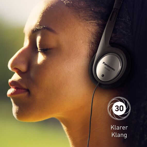 Panasonic RP-HT030E-S Leichter Kopfhörer, Faltbarer On-Ear Kopfhörer, reisefreundliches Design, 1,2 m Kabel, XBS, 3,5-mm-Klinkenstecker, Silber
