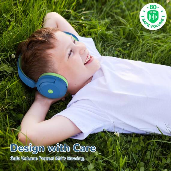 iClever Noise Cancelling Kopfhörer Kinder Bluetooth, 60H Spielzeit, 80dBA Sichere Lautstärke, Bequeme Passform, Bluetooth5.4, Preisgekrönte Kinder Kopfhörer AUX Kabel für Flugreisen